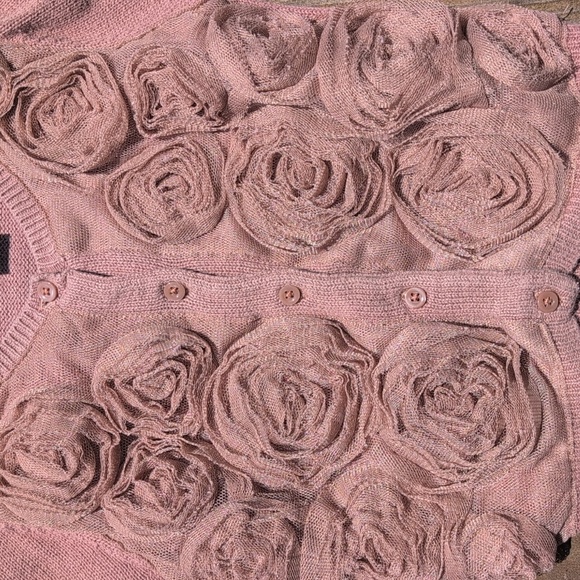 Baby Gap 18-24 Months Brown Rose Ruffle Button Front Cardigan - Picture 3 of 8